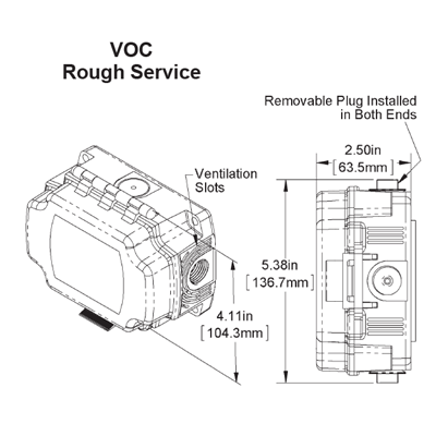 BAPI BA/VOC10-V-BB VOC Sensor Rugged Enclosure 0-10Vdc