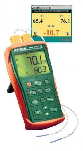 Extech EA15 EasyView Type K Dual Input Thermometer