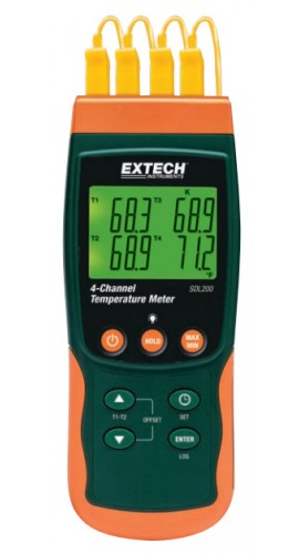 Extech SDL200 4-Channel Datalogging Thermometer